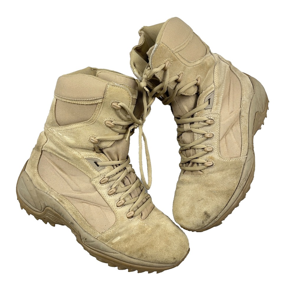 Reebok Tactical Combat Boots Men 10.5 Tan RB8996 Leather Upper Desert
